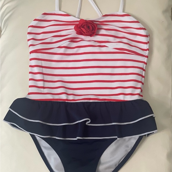 Janie and Jack Recycled Striped Americana Swimsuit - Picture 5 of 9